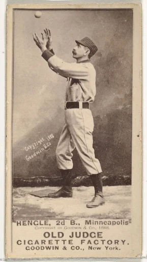 Emery J. "Moxie" Hengel, 2nd Base, Minneapolis, from the Old Judge series (N172) for Old Judge Cigarettes