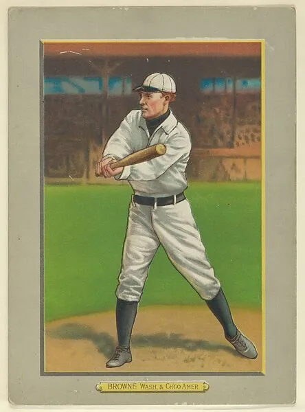 George Browne, Outfielder, Washington Nationals (American League), Chicago White Sox (American League), from Turkey Red Cabinets (T3) — American Tobacco Company