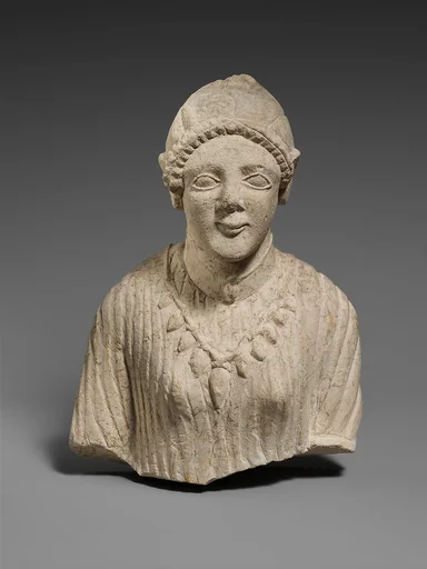Limestone upper body of a woman