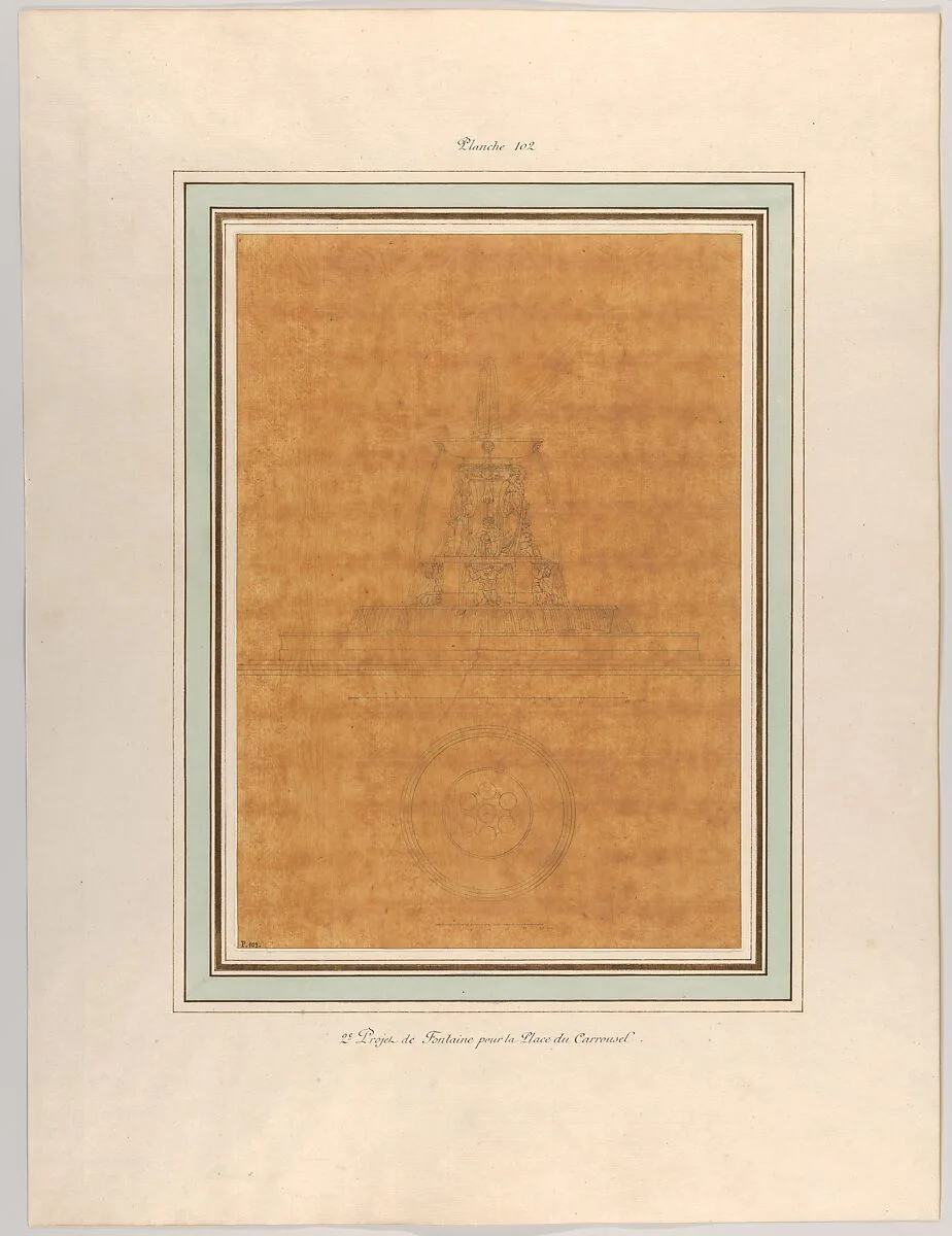 Project for a Fountain for La Place du Carrousel — Pierre François Léonard Fontaine