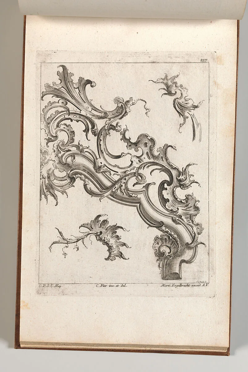 Various Designs for Rocaille Ornaments, Plate 4 from an Untitled Series of Rocaille Ornaments for Frames — Carl Pier|Jacob Gottlieb Thelot|Martin Engelbrecht