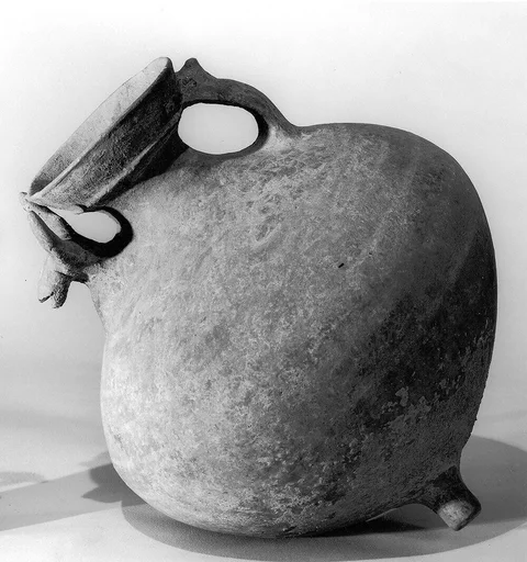 Twin-spouted vessel with animal head spout