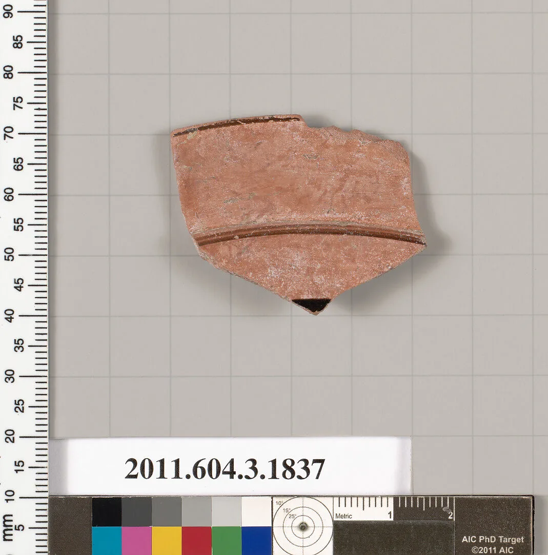 Terracotta fragment of a kylix: Lip cup (drinking cup) — Unknown