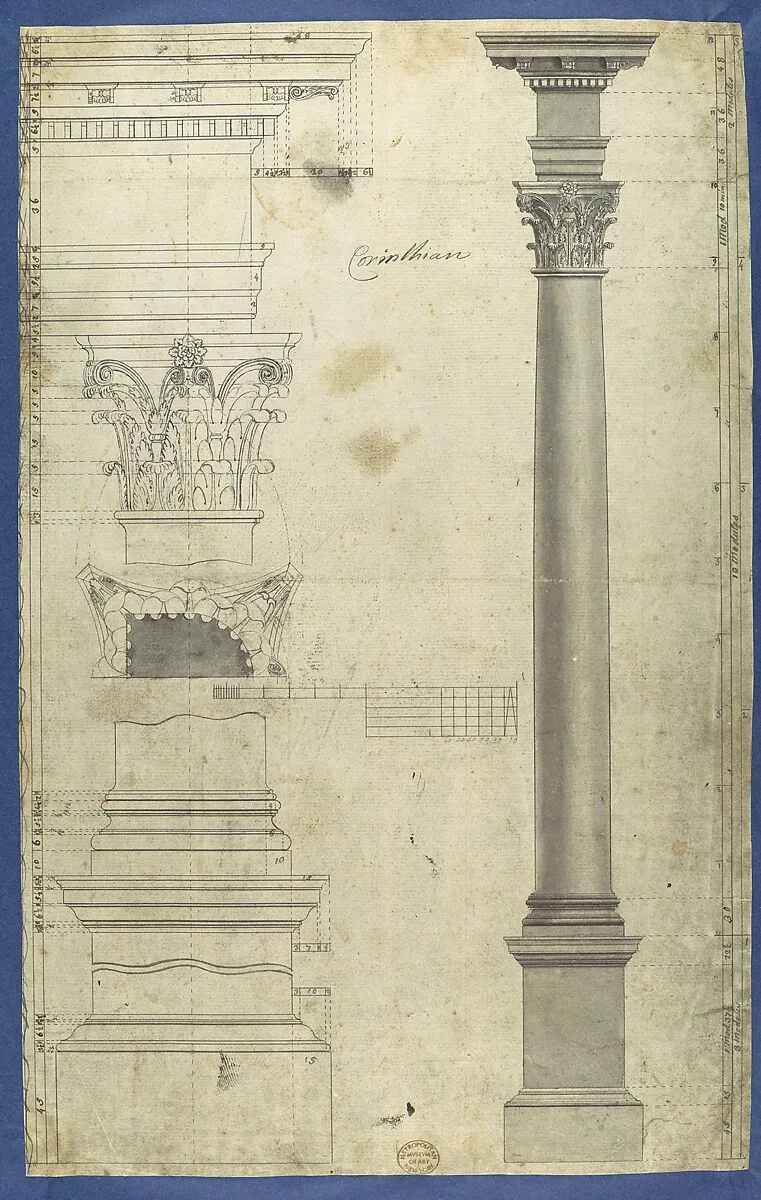 The General Proportions of the Corinthian Order, in Chippendale Drawings, Vol. I — Thomas Chippendale
