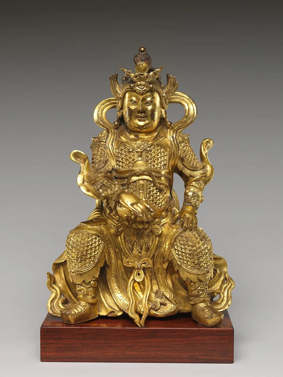 明 黃銅鎏金天王像|Guardian, probably a Lokapala (Tian wang) — Unknown