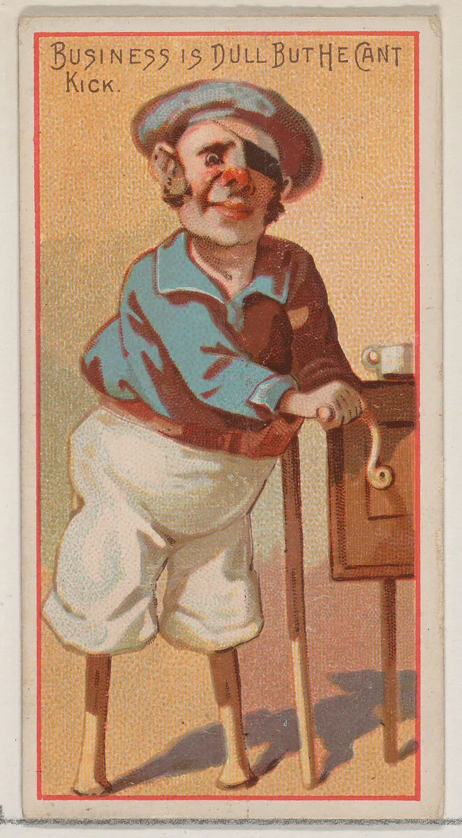 Business is Dull but He Can't Kick, from the Jokes series (N87) for Duke brand cigarettes — W. Duke, Sons & Co.|George S. Harris & Sons