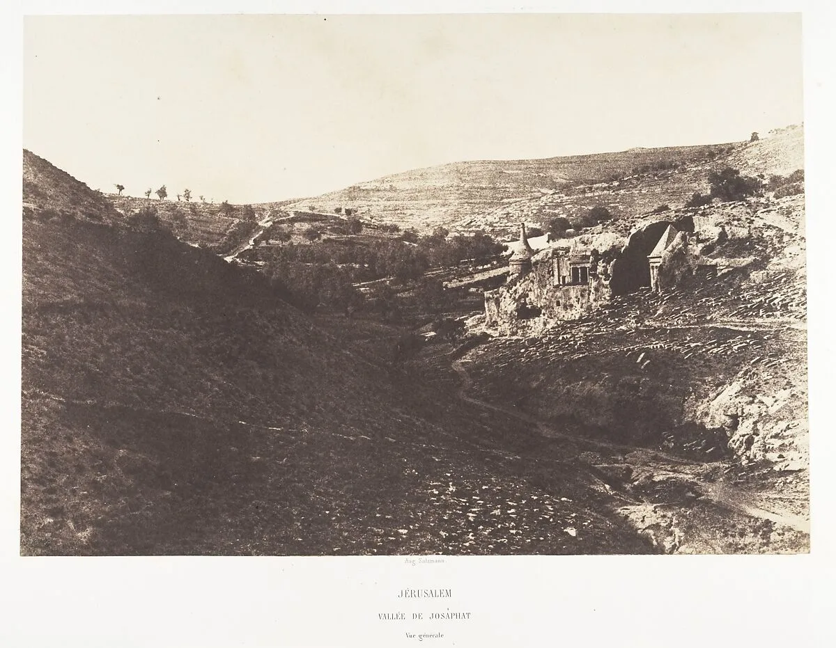 Jérusalem, Vallée de Josaphat, Vue générale — Imprimerie photographique de Blanquart-Évrard, à Lille|Auguste Salzmann