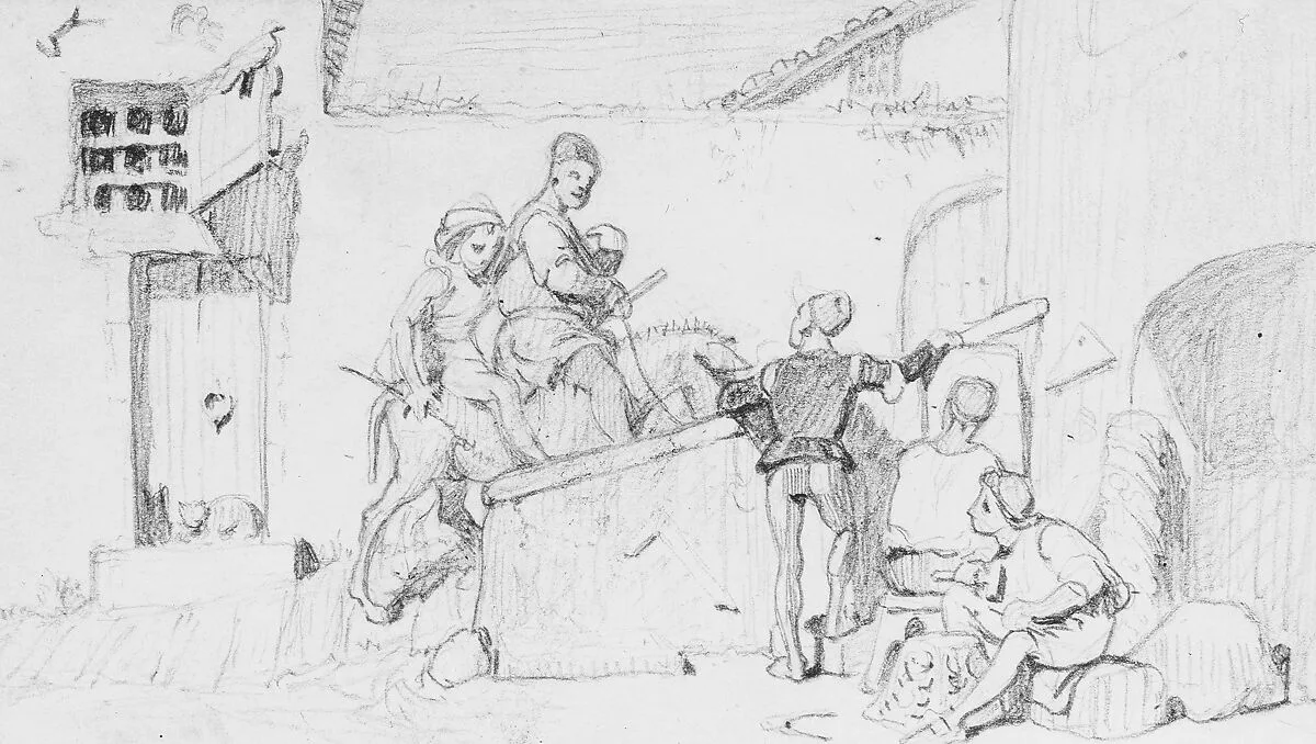 The Fable of the Miller, His Son and the Donkey No. 5 — Elihu Vedder