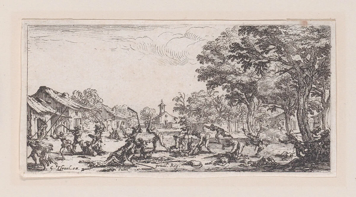 Le Revanche des Paysans (The Revenge of the Peasants), from Les Petites Misères de la Guerre (The Little Miseries of War), plate 5 — Jacques Callot|Israël Henriet