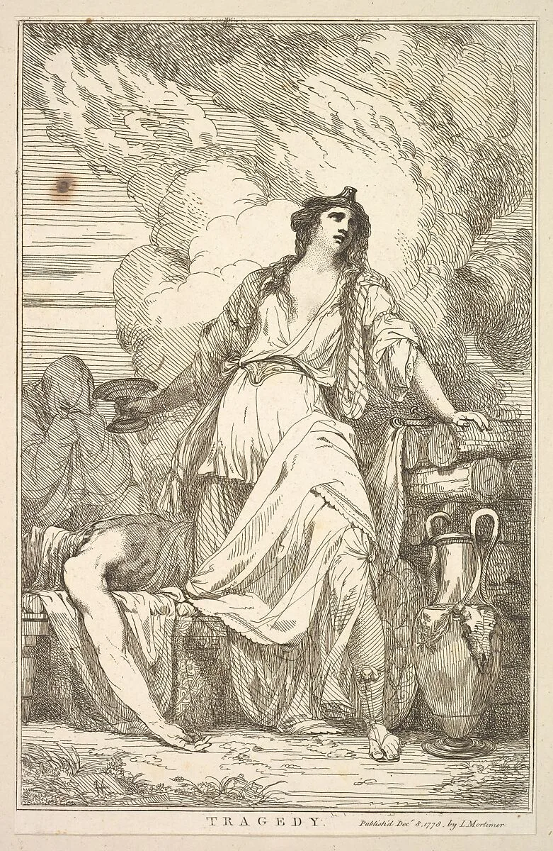 Tragedy, from "Fifteen Etchings Dedicated to Sir Joshua Reynolds" — John Hamilton Mortimer|Sir Joshua Reynolds