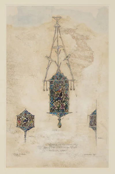 Design for fixtures for conservatory. Res of Mrs. Josefina de Mesa. Habana, Cuba — Louis C. Tiffany|Tiffany Studios