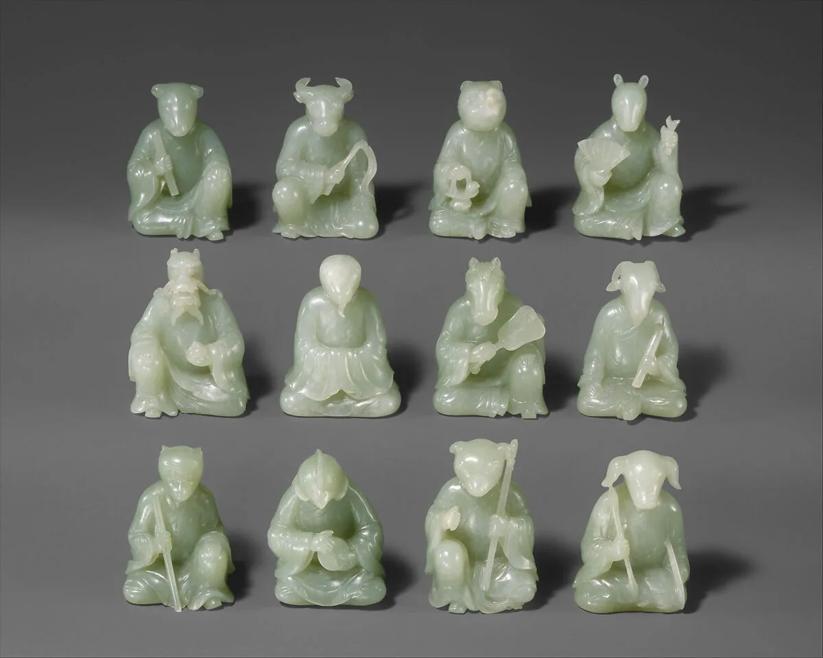 清中期 玉十二生肖俑|Twelve animals of the Chinese zodiac — Unknown