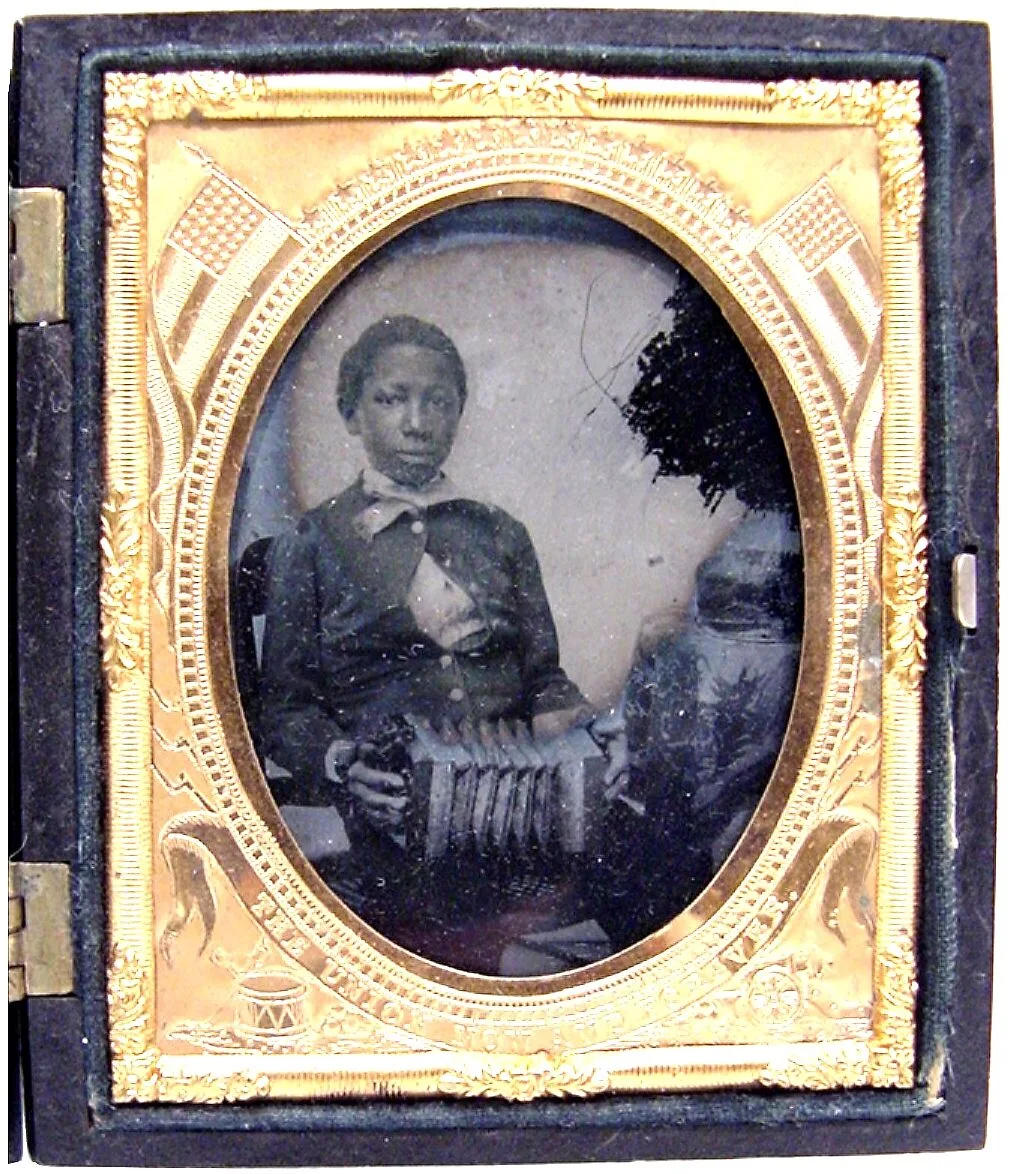 Young Man with a Concertina ambrotype — Unknown