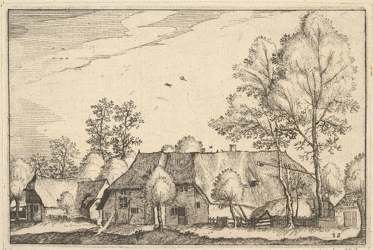 Large Farm, plate 10 from "Regiunculae et Villae Aliquot Ducatus Brabantiae" — Claes Jansz. Visscher|Claes Jansz. Visscher|The Master of the Small Landscapes