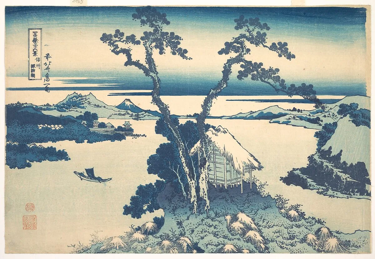 冨嶽三十六景 信州諏訪湖|Lake Suwa in Shinano Province (Shinshū Suwako), from the series Thirty-six Views of Mount Fuji (Fugaku sanjūrokkei) — Katsushika Hokusai