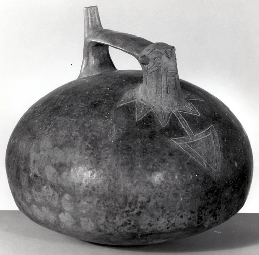Double Spout and Bridge Bottle with Bird
