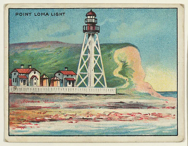 Point Loma Light, from the "Lighthouse Series" (T77), issued with Hassan Cigarettes by the American Tobacco Company — American Tobacco Company