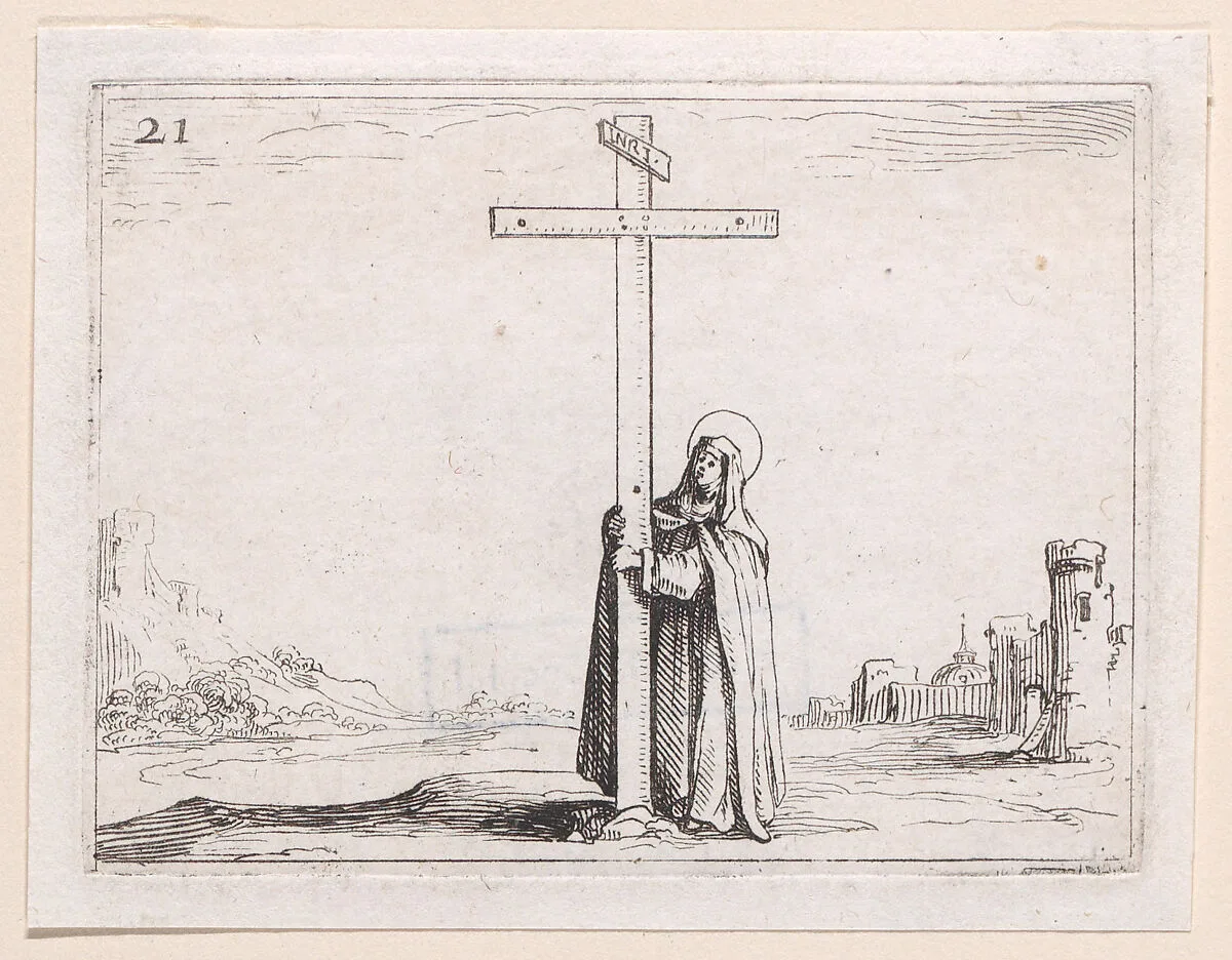 La Religieuse Tenant La Sainte Croix (The Nun Holds the Cross), from Lux Claustri ou La Lumière du Cloitre (The Light of the Cloisters), plate 21 — Jacques Callot|François Langlois