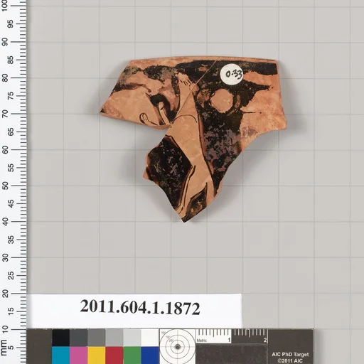 Terracotta rim fragment of a kylix (drinking cup)