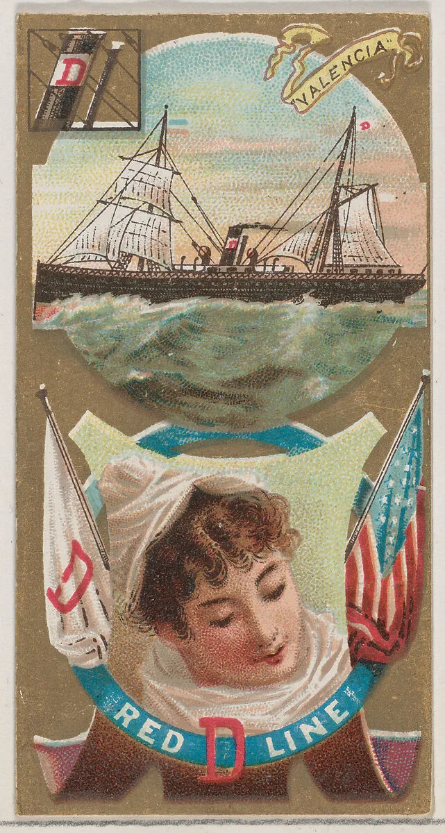 Steamship Valencia, Red D. Line, from the Ocean and River Steamers series (N83) for Duke brand cigarettes — W. Duke, Sons & Co.