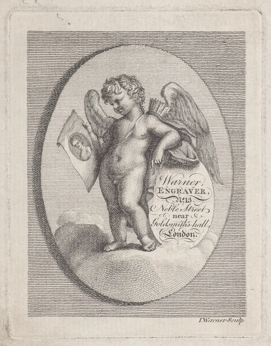 Trade card for I. Warner, Engraver — Anonymous