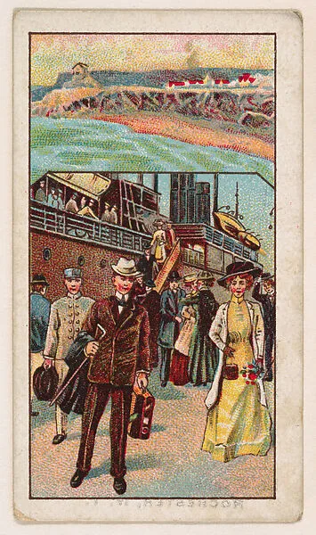 Passing the English Coast, In the Home Harbor, bakery card from the Around the World Series (D92), issued by White Star Bakery — White Star Bakery