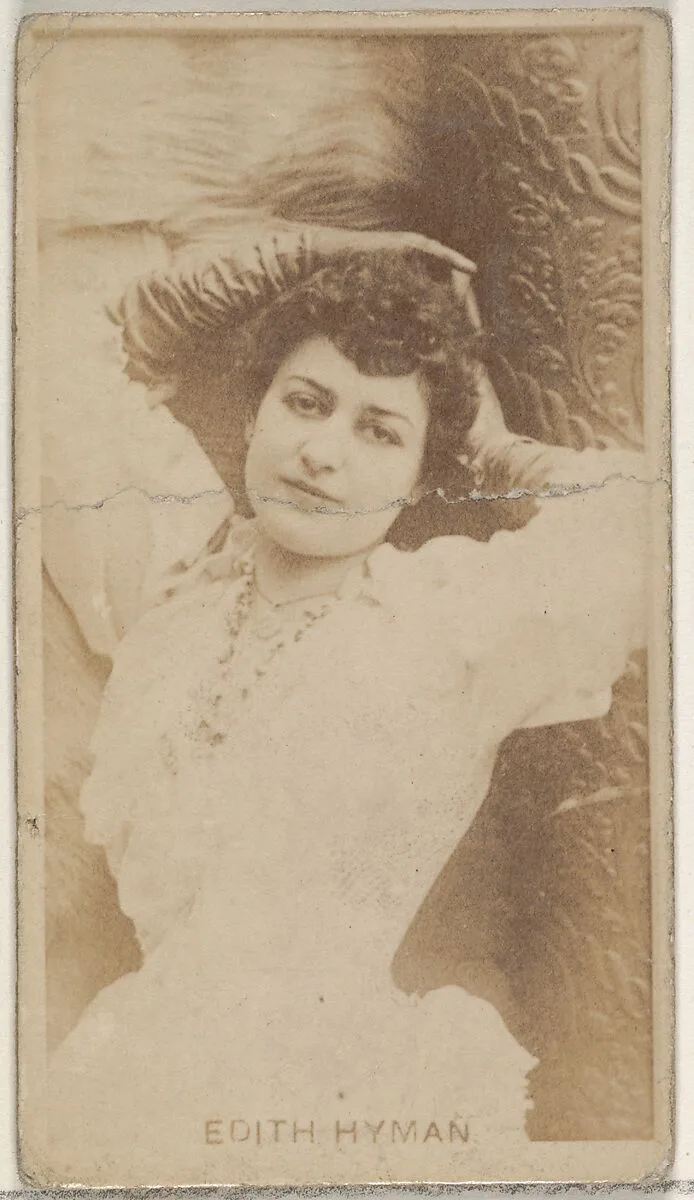 Edith Hyman, from the Actors and Actresses series (N45, Type 8) for Virginia Brights Cigarettes — Allen & Ginter