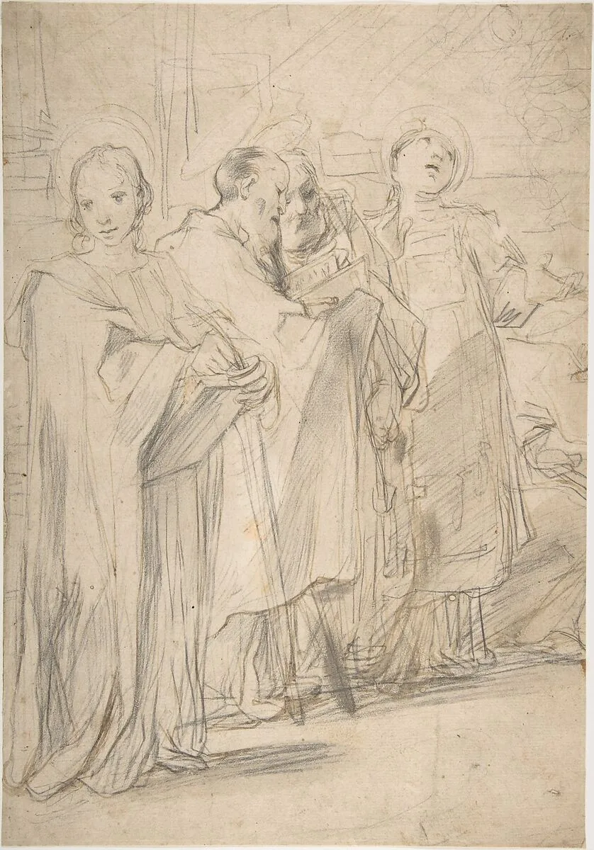 Saints John the Evangelist, Paul, Peter, and Stephen — Ferraù Fenzoni