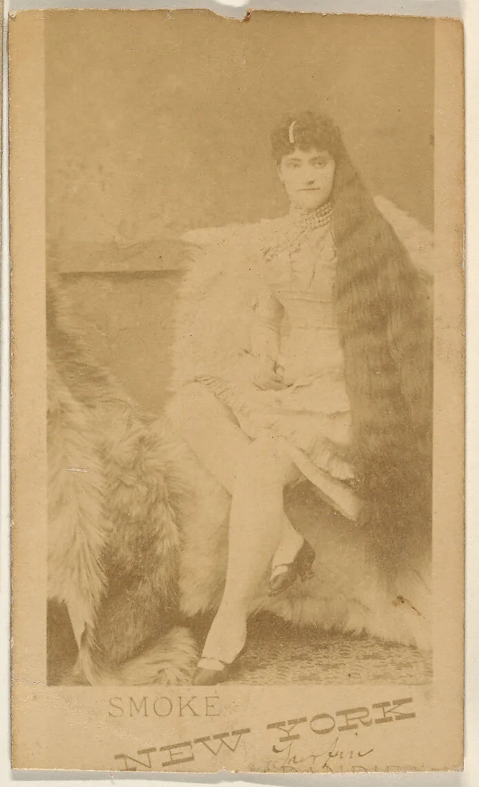 Actress with knee-length hair, from the series Actresses (N674), promoting New York Dandies — Unknown