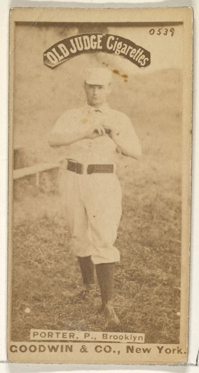 Porter, Pitcher, Brooklyn, from the Old Judge series (N172) for Old Judge Cigarettes — Goodwin & Company