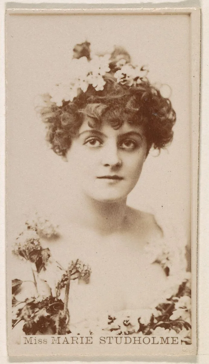 Miss Marie Studholme, from the Actresses series (N245) issued by Kinney Brothers to promote Sweet Caporal Cigarettes — Kinney Brothers Tobacco Company