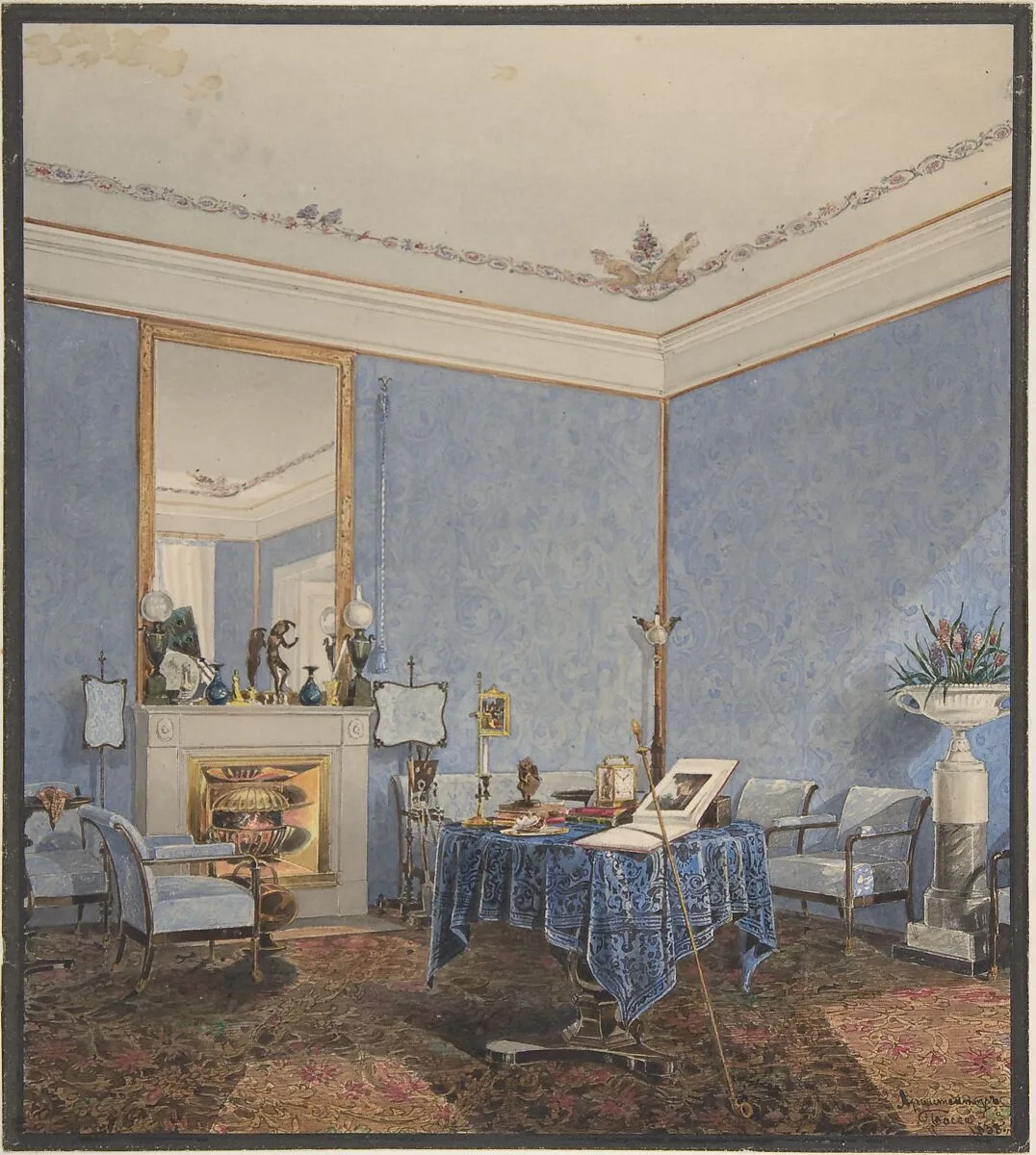 Interior of a Drawing Room — Anonymous, Italian, 19th century