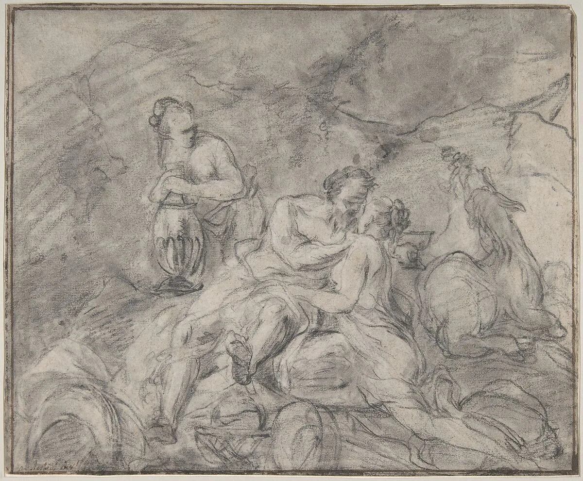 Lot and His Daughters — Nicolas Vleughels|Jean Bernard Restout