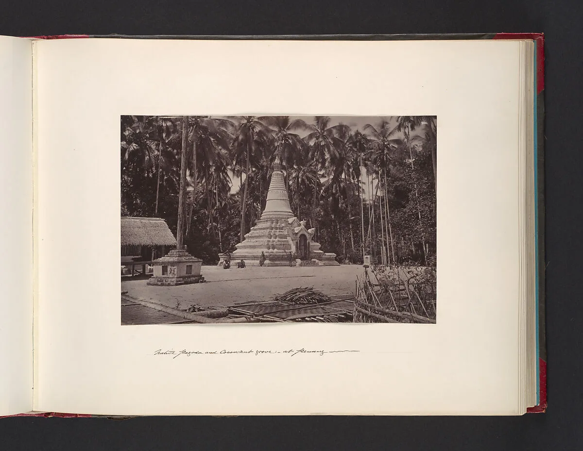 Native Pagoda and Coconut Grove at Penang — John Thomson