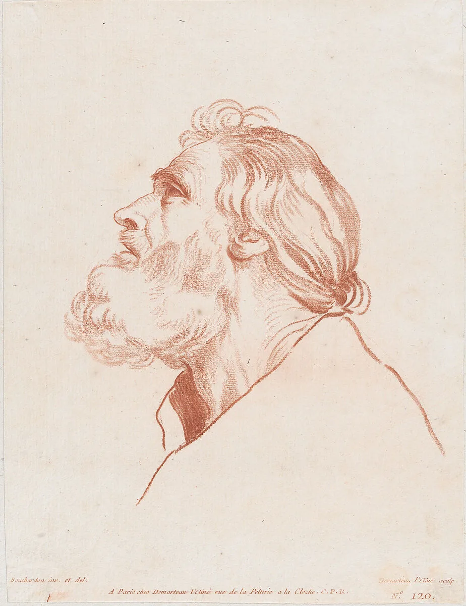 Bust Portrait of a Man with a Beard — Gilles-Antoine Demarteau|Edme Bouchardon