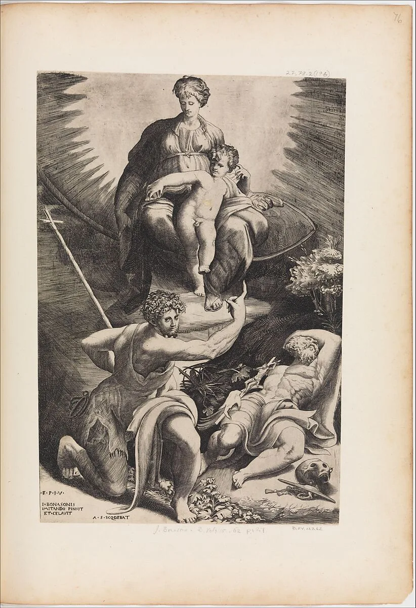 The Vision of St. Jerome — Giulio Bonasone|Parmigianino (Girolamo Francesco Maria Mazzola)