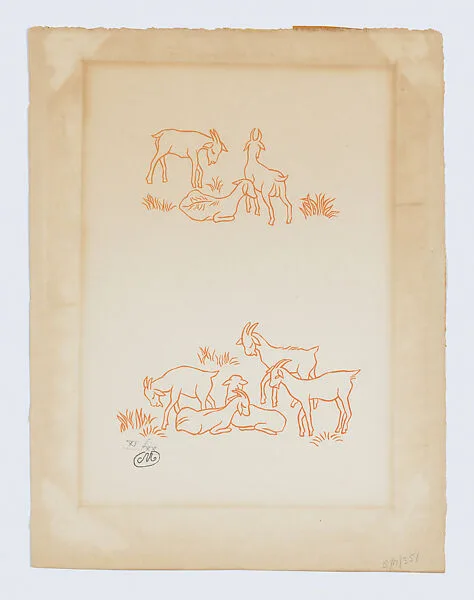 Vignettes of three goats and five goats — Aristide Maillol|Philippe Gonin