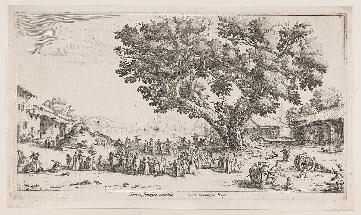 La Fiore de Gondreville pièce appelée aussi La Fête du Village, La Petite Foire, Le Bal Champêtre, Le Jeu de Boules (The Fair at Gondreville also called The Village Festival, The Little Fair, The Country Dance, The Game of Bowls) — Jacques Callot|Israel Silvestre