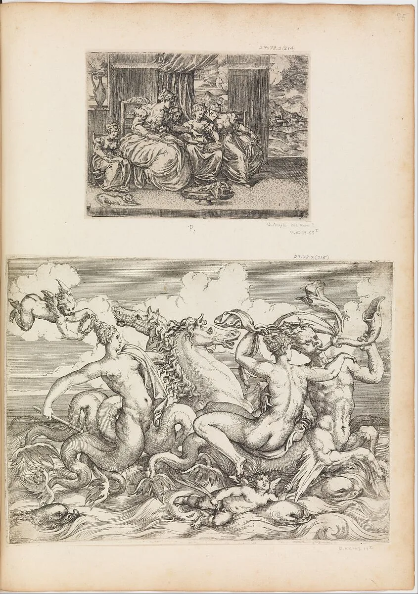 The School of Needlework. A Woman Teaches Young Women — Battista Angolo del Moro