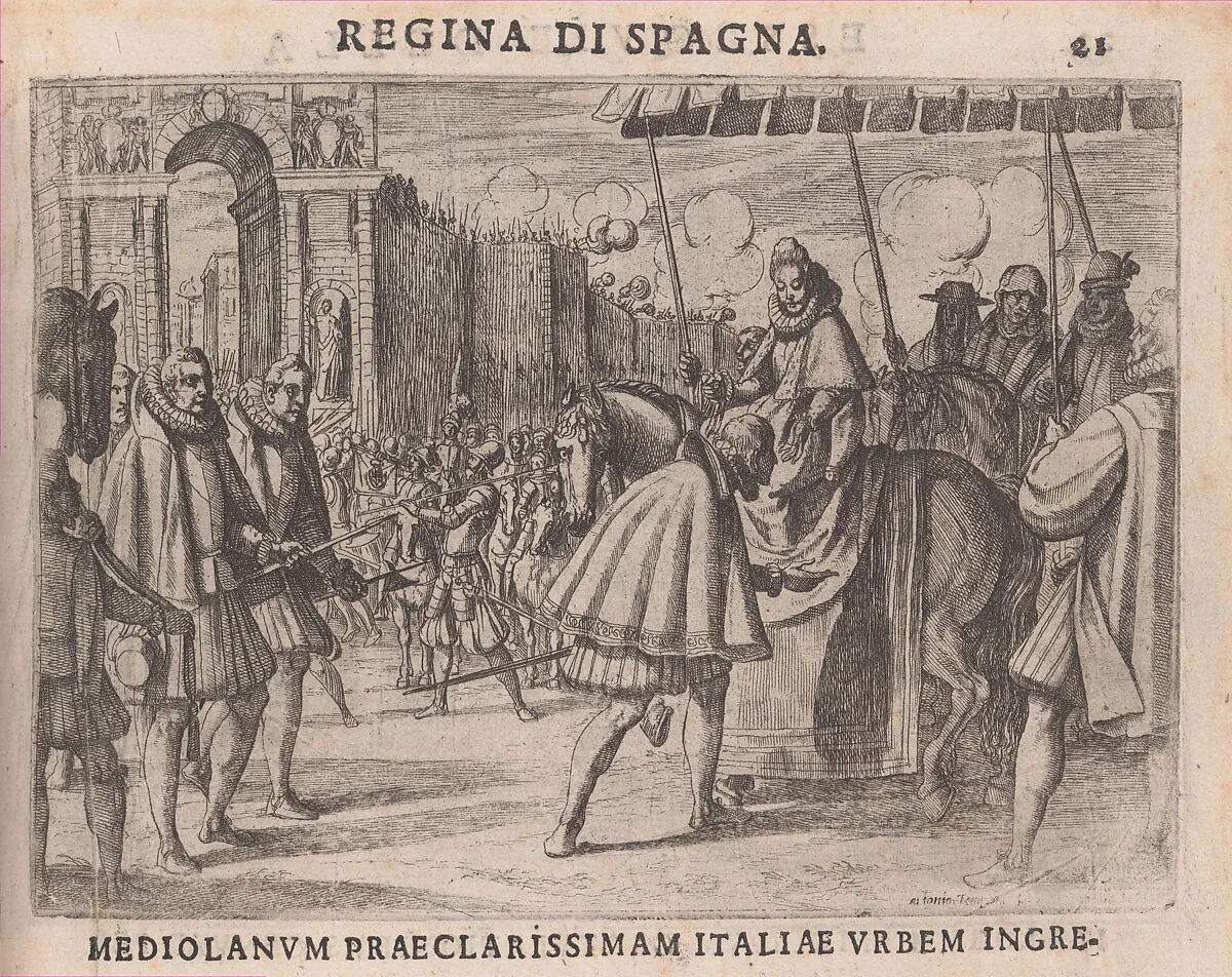 Triumphal Entry of Margaret of Austria into Milan, from The Life of Margaret of Austria, plate 10 — Giovanni Altoviti|Bartolommeo Sermartelli e Fratelli|Antonio Tempesta
