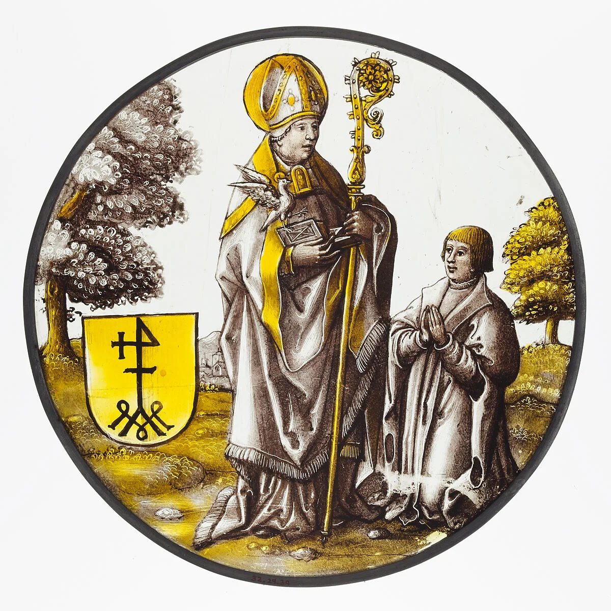 Roundel with Saint Basil the Great with a Donor — Unknown