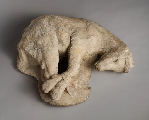 Marble statue of a bound goat