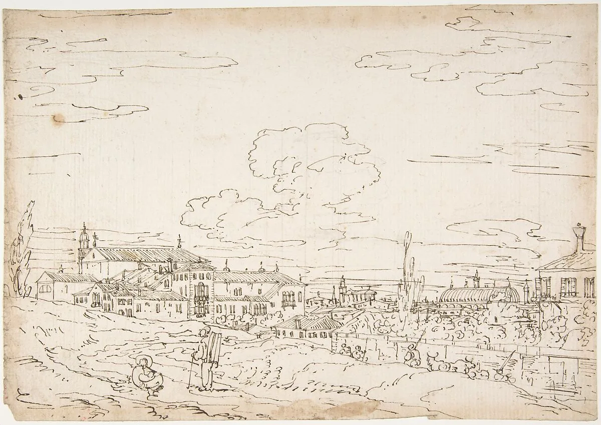 Padua from the East, with San Francesco and the Salone — Bernardo Bellotto