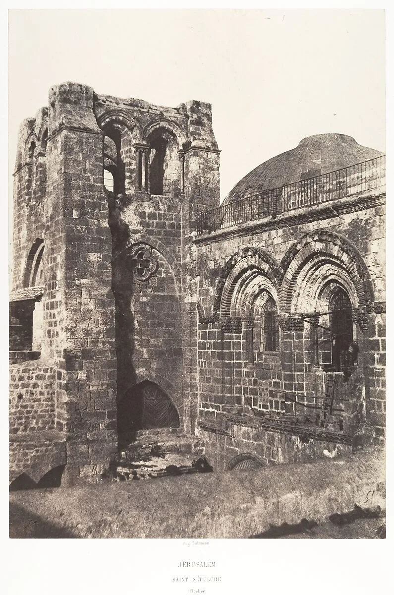 Jérusalem, Saint-Sépulcre, Clocher — Auguste Salzmann|Imprimerie photographique de Blanquart-Évrard, à Lille