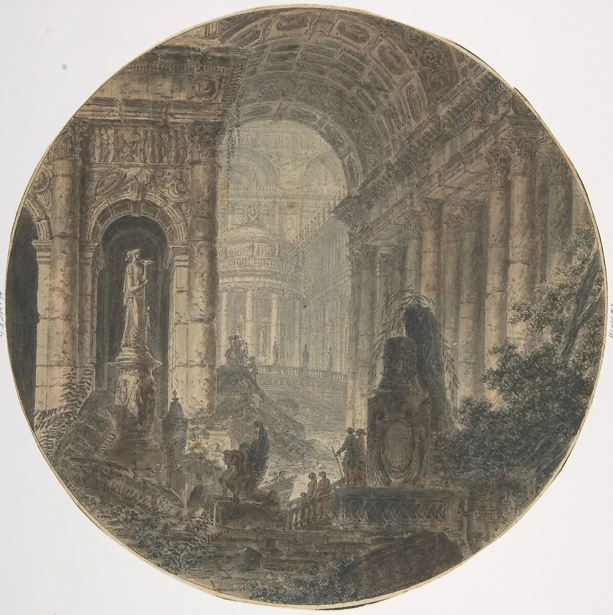 Architectural fantasy — Jean Henri Alexandre Pernet