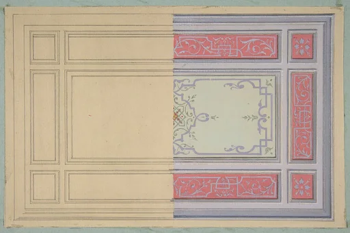 Design for the painted decoration of a ceiling in strapwork and rinceaux