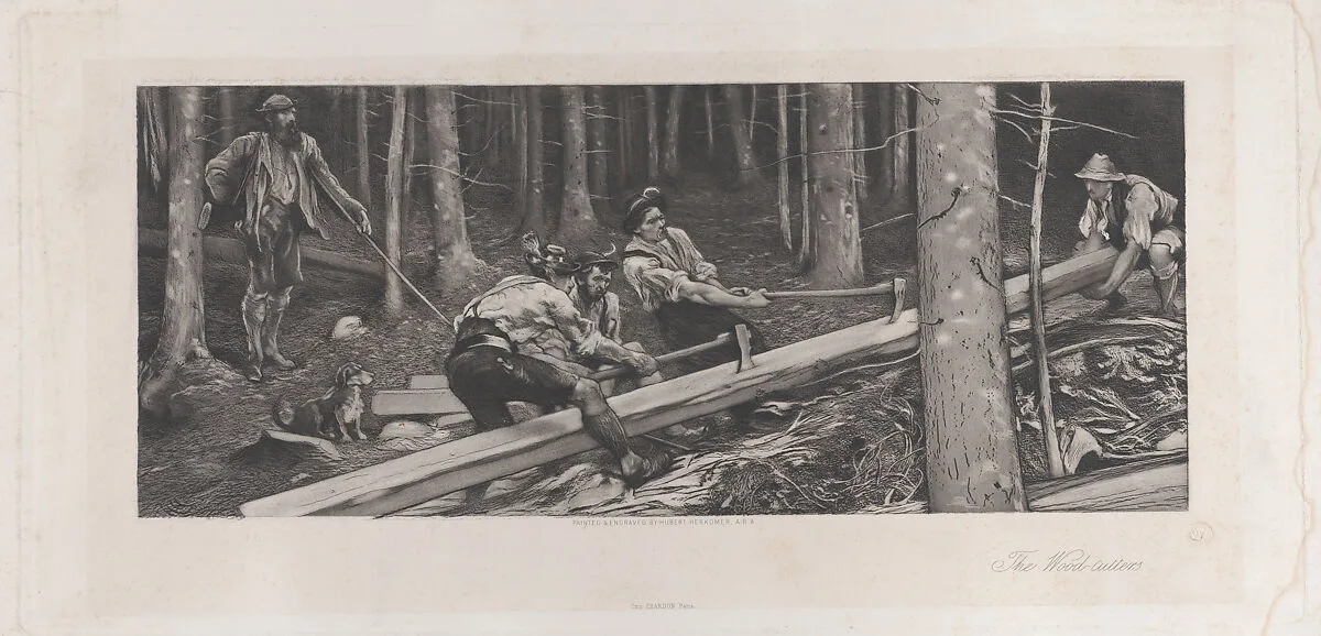 The Wood-cutters — Sir Hubert von Herkomer|Chardon|The Printsellers' Association, London