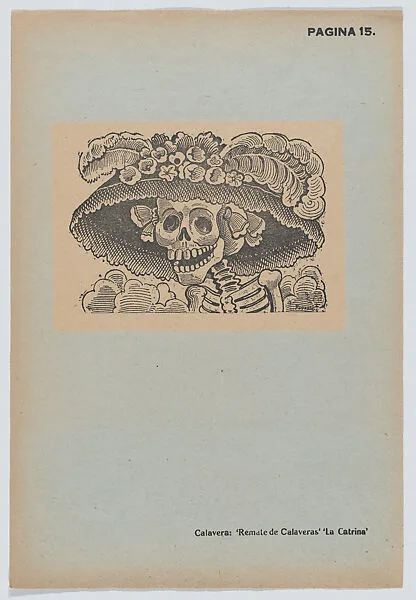 Page 15: Catrina (calavera), from '36 Grabados' (Mexico, 1943) — Arsacio Vanegas Arroyo|José Guadalupe Posada