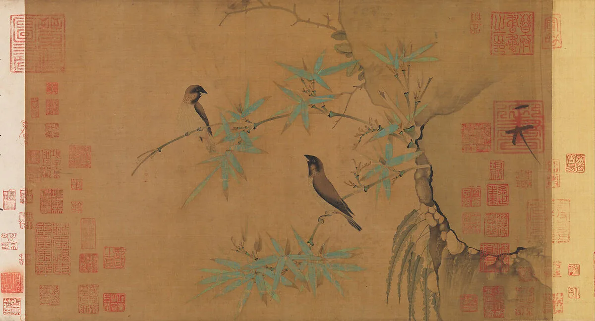 北宋 徽宗 竹禽圖 卷|Finches and bamboo — Emperor Huizong