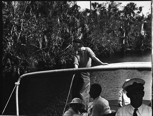 [Unidentified Woman on Dayboat in Everglades, Florida]